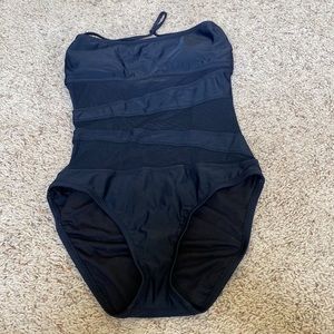 Black, sheer one piece